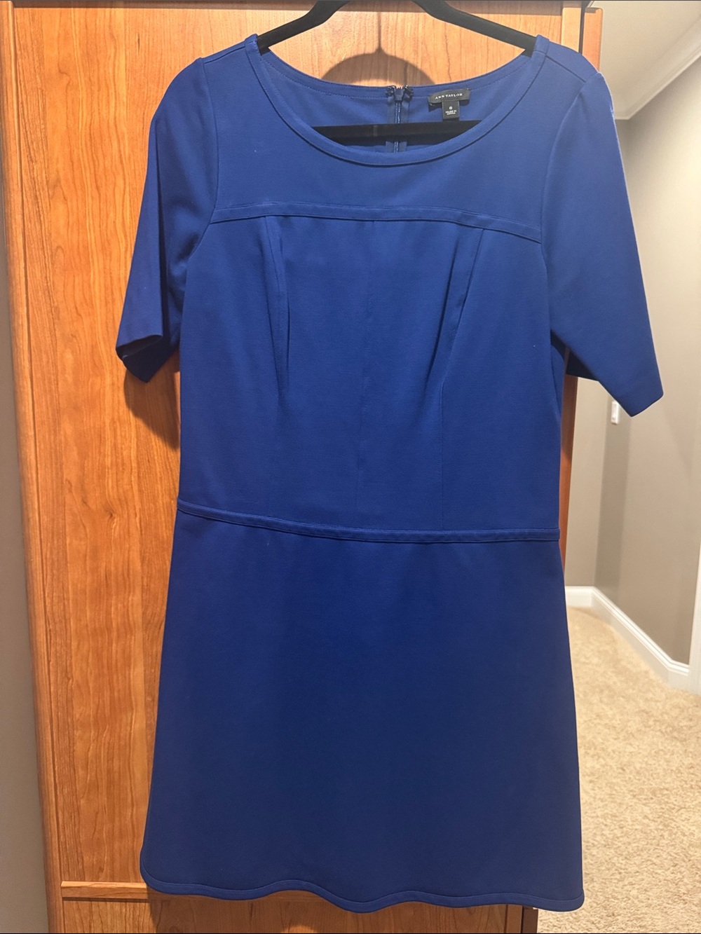 Ann Taylor Royal Blue Short Sleeve Shift Dress